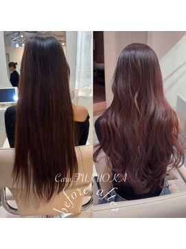 カラフクオカ 薬院駅前(Cara FUKUOKA) ピンクブラウン&レイヤーカット★福岡透明感カラー