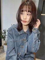 ラミエバイメルト 下北沢(lamie by melt)&nbsp;ブリーチなしカラーレイヤーボブ前髪顔周りカットレッドブラウン