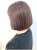 大人かわいい★ピンクアッシュ/顎ライン★ボブ/前下がり