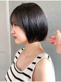 ◇前下がりボブ  小顔顔周りカット 就活カラー エヌドットカラー