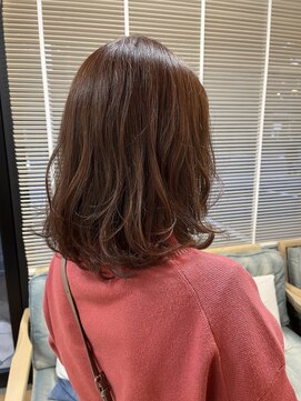 バイエイト 野並店(By Eight) 柔らかミディアムレイヤー×ピンクベージュ