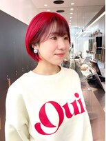 ロンドシエル 横浜(Lond ciel)&nbsp;レッド/ダブルカラー/ブリーチ/ショート/デザインカラー