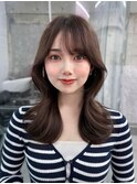 美髪韓国レイヤーイメチェン夏ハイライトカラーくびれヘア