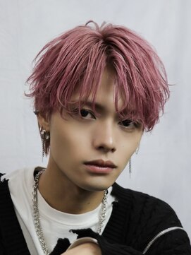 オーシャントーキョーウエスト 心斎橋 (OCEAN TOKYO WEST) ハーフアップバングメンズショートピンクベージュ