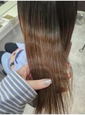 セミロング 髪質改善 ストレート