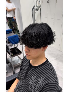 オーシャントーキョー 仙台(OCEAN TOKYO) シャドウパーマショートマッシュツーブロック韓国スパイラル黒髪