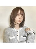 ミディアムレイヤー20代30代40代大人スタイル春色ハイトーン
