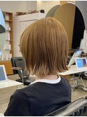 軽やかベージュの抜け感ショートボブ【武蔵小杉】