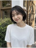 ナチュラルミニボブ×シースルーバング