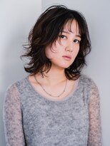 ヘアークラフト(Hair Craft)&nbsp;ミディアムレイヤーパーマ×暗髪抜け感【岡山】似合わせパーマ