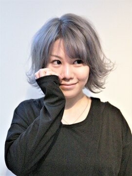ヘアーライズ 池袋東口店(hair RISE) くすみブルー◆グレージュトップふんわり外ハネ