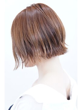 リッツヘアー 下川美容室(Rits hair) ハイトーンオレンジ／切りっぱなしボブ