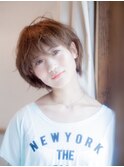 デザインカラー/シルキーベージュ/グレージュカラー/斜めバング