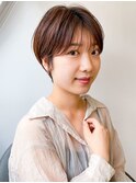 30代40代50代ハンサムショートパーマ/ボブルフ/ショコラベージュ