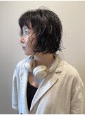 【ハクラ】ボブ パーマ ニュアンスパーマ ウェーブパーマ 黒髪