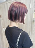 say.黒髪ボブルフネビージュ小顔ワンレンピンクブラウンブリーチ