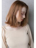 透明感アプリコットオレンジかきあげミディアム313X川口20代30代