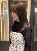 髪質改善 レイヤーカット 艶髪 アッシュブラウン 顔周りカット