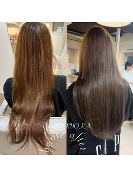 カラ フクオカ(Cara FUKUOKA) オリーブベージュ《★髪質改善うる艶水素カラー＋カット★》