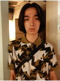 メンズボブウルフメンズミディアムレイヤーカットメンズウルフ