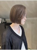 〈ミルクティーベージュ/顎ラインボブ〉