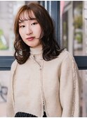 ふんわりパーマ×ベージュカラー【岡山】レイヤーカット