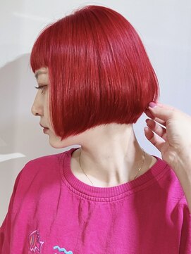 モリオフロムロンドン 原宿本店(morio from London) 【morio原宿】レッドカラーダブルカラーショート