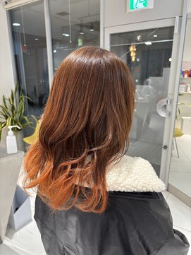 ステラ ヘア デザイン サロン(STELLA hair design salon) オレンジが映えるグラデーションカラー 【由比藤】