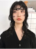 ハイレイヤーカット　ウェーブパーマ　