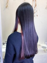 ミシェリー(misherry)&nbsp;小顔デザインカラーインナーパープルアースカラー韓国風ロング艶