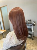 アプリコットオレンジ/ロングレイヤー20代30代40代50代