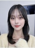 韓国風/インナーカラー/縮毛矯正髪質改善/顔まわり/レイヤー