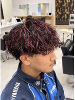 ルースト 京都四条大宮店(ROOST)&nbsp;超絶個性派スタイル ''波巻き×レッドハイライト''