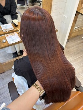 ナンバー アンフィール 渋谷(N° anfeel) 高彩度チェリーレッド×艶髪髪質改善トリートメント