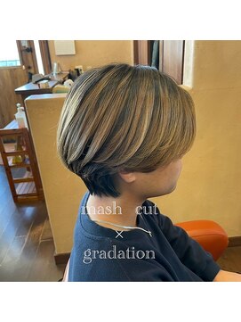 シェロヘア(cielo HAIR) マッシュ×グラデーションカラー