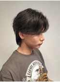 センターパートウルフニュアンスパーマ