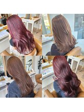 【ブリーチなしでできるハイトーン・高彩度カラー】ブリーチなしで明るく、希望のカラーに♪ダブルカラー