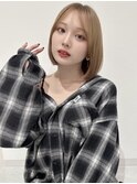 くすみベージュマロンベージュホワイトブロンド細めハイライト