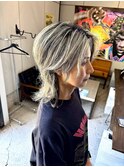 ハイライト&ウルフカット