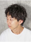 無造作束感ショート×ニュアンスパーマ