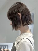 オリーブベージュ/ブリーチなし/くすみベージュ/似合わせカット