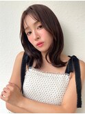 韓国くびれヘア/ミディアムレイヤー/ミルクティーブラウンp大宮