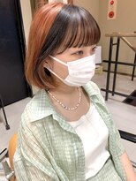 ヘアー アイス ルーチェ(HAIR ICI LUCE)&nbsp;オレンジカラー デザインカラー インナーカラー 担当城倉