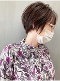 大人前下りショート _ カシスブラウン