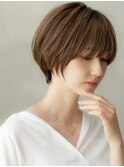 チェリーブラウン/20代30代/大人可愛い前下がりショートボブ