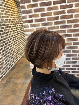 ロク 白楽(rocu) 前髪/マチルダボブ/ピンクベージュインナー/グレージュ[白楽駅]