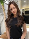 ★前髪カタロググレーベージュレイヤーロングアッシュブラック★