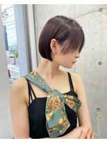 ナンバー ブラオ 名古屋栄(N° blao)&nbsp;タッセルボブ　丸みショート　こなれショート　燻みバイオレット