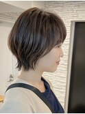 白髪ぼかし/ひし形/癖毛/大人ショートボブ/60代50代40代