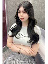 ランズ(LANDS) オリーブカラー顔周りカット 【韓国ヘア 大阪 梅田】